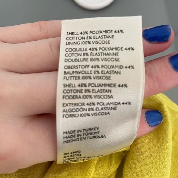 NWT Anthropologie Flared Lace Pants Size 2 Lined Green Yellow - Picture 12 of 13